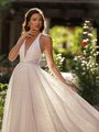 Style OAKLEY Halter neck guipure lace over dazzling tulle A-line with illusion cutouts at front bodice Style OAKLEY Halter neck guipure lace over dazzling tulle A-line with illusion cutouts at front bodice
