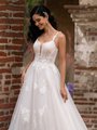 Embroidered Lace Appliques Over Tulle Unlined Bodice A-Line Dress Style BAROQUE Embroidered Lace Appliques Over Tulle Unlined Bodice A-Line Dress Style BAROQUE