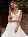 Style EDEN Ruched Scoop Neck in Stretch Italian Satin and Flowy Tulle A-Line Wedding Dress Style EDEN Ruched Scoop Neck in Stretch Italian Satin and Flowy Tulle A-Line Wedding Dress
