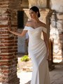 Style KEW Swag Sleeves with Detachable Long Sleeves Deco Crepe Mermaid Gown Style KEW Swag Sleeves with Detachable Long Sleeves Deco Crepe Mermaid Gown