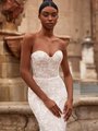 Sexy Strapless Sweetheart Embroidered Lace Fabric Mermaid Bridal Gown with Couture Sash at Natural Waist Style VICTORIA Sexy Strapless Sweetheart Embroidered Lace Fabric Mermaid Bridal Gown with Couture Sash at Natural Waist Style VICTORIA
