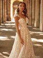 Style ROSIE S2237 3D Floral Appliques and Embroidered Lace Fabric A-Line with Illusion Cutout at Side Bodice Style ROSIE S2237 3D Floral Appliques and Embroidered Lace Fabric A-Line with Illusion Cutout at Side Bodice
