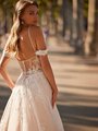 Style ALEXIS S2239 Sexy Tulle and Embroidered Lace Appliques Open Illusion Back A-Line Gown with Swag Sleeves Style ALEXIS S2239 Sexy Tulle and Embroidered Lace Appliques Open Illusion Back A-Line Gown with Swag Sleeves