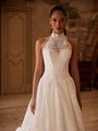 Illusion halter neck with classic lined sweetheart Alencon lace drop waist ball gown ValStefani HESTIA Illusion halter neck with classic lined sweetheart Alencon lace drop waist ball gown ValStefani HESTIA