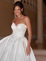Strapless Sweetheart Lace Appliques over Organza Drop Waist Ball Gown with Pleatings ValStefani TOPAZ Strapless Sweetheart Lace Appliques over Organza Drop Waist Ball Gown with Pleatings ValStefani TOPAZ