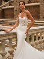 ValStefani BLANCA Chic Embroidered Lace Appliques with 3D Florals Strapless Sweetheart Drop Waist Mermaid Gown ValStefani BLANCA Chic Embroidered Lace Appliques with 3D Florals Strapless Sweetheart Drop Waist Mermaid Gown