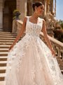 ValStefani NATHALIE Soft Square Neck Unlined Bodice with Embroidered Lace and Sparky Fabric A-Line Wedding Gown ValStefani NATHALIE Soft Square Neck Unlined Bodice with Embroidered Lace and Sparky Fabric A-Line Wedding Gown
