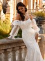 ValStefani LEONOR Beaded Lace Appliques and Sparkle Tulle Strapless Scoop Neck Mermaid with Detachable Long Sleeves Included ValStefani LEONOR Beaded Lace Appliques and Sparkle Tulle Strapless Scoop Neck Mermaid with Detachable Long Sleeves Included