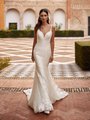 Style PAULINA Figure-Flattering Rosette Glittler Tulle and Beaded Lace Appliques Mermaid Gown with Chapel Train Style PAULINA Figure-Flattering Rosette Glittler Tulle and Beaded Lace Appliques Mermaid Gown with Chapel Train
