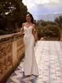Style POMONA Basque waist ruched front bodice swag sleeves stretch mikado mermaid gown Style POMONA Basque waist ruched front bodice swag sleeves stretch mikado mermaid gown
